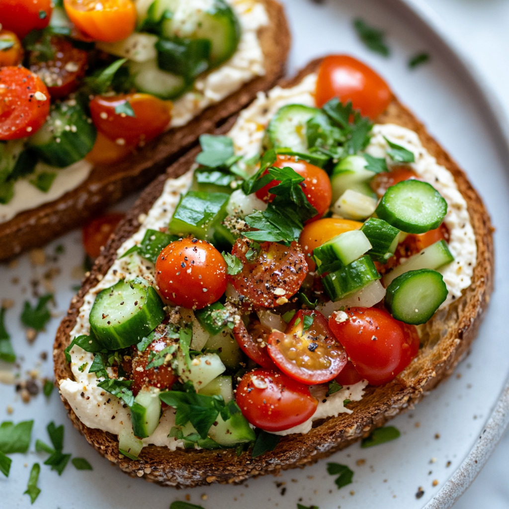 Mediterranean Hummus Toast