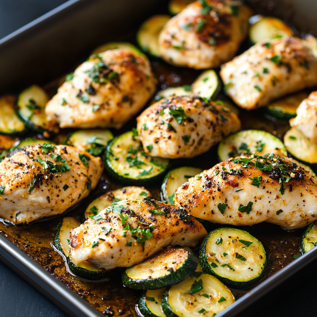 Easy Baked Chicken and Zucchini