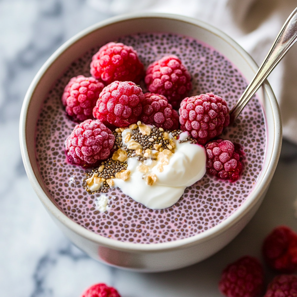 High-Protein Raspberry Chia Pudding
