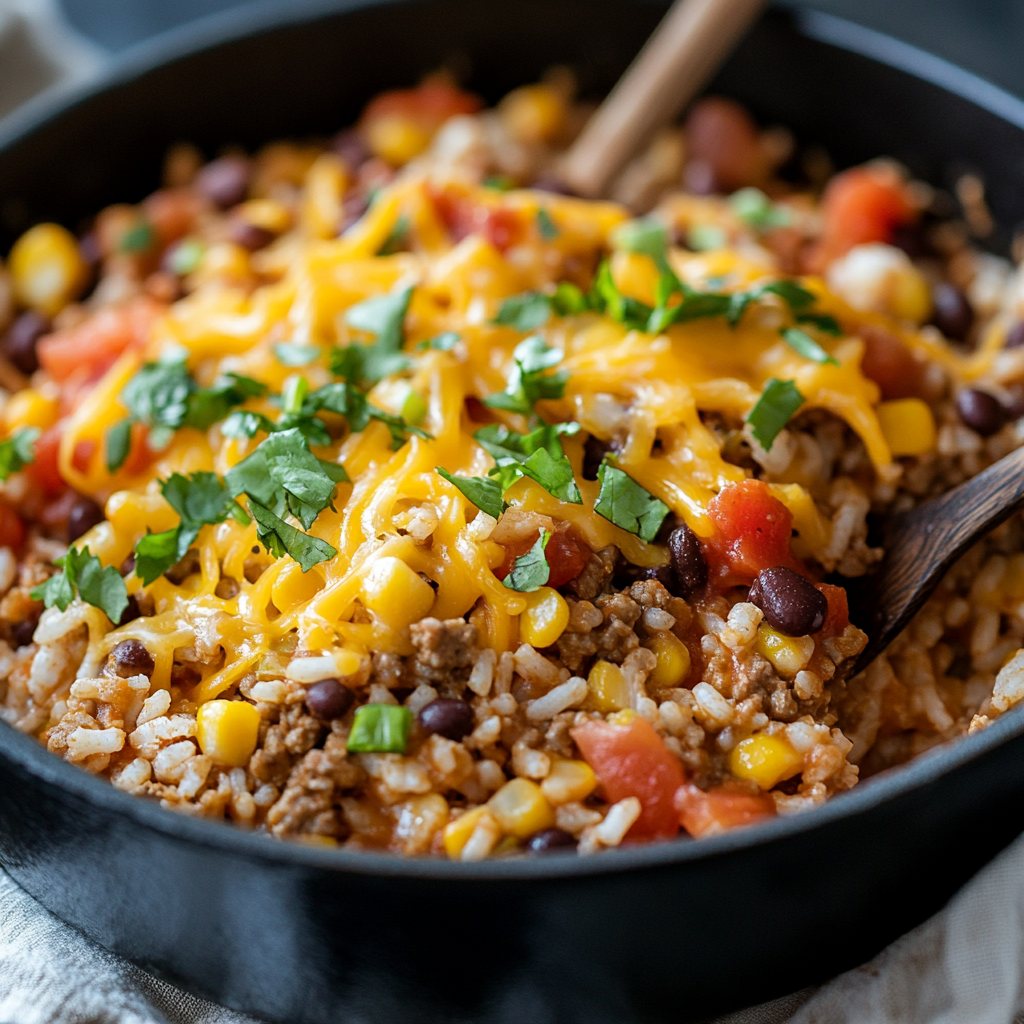 One-Pot Taco Rice Bake